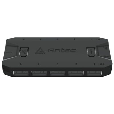 Antec ARGB &amp; Fan Controller - 5 PWM Fan Ports, 5 ARGB LED Ports, SATA Power, Compact Design, 2-Year Warranty