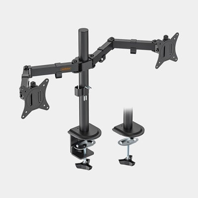 VonHaus Dual Monitor Stand for 13-32 Inch Screens, Twin Monitor Mount with Desk Clamp, Height Adjustable, Easy Assemble Stand with Full Tilt, Rotation &amp; Swivel Arms, VESA 75x75 &amp; 100x100mm