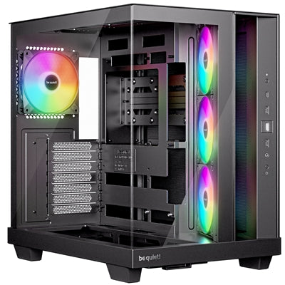 be quiet! BGW85 Light Base 500 LX Mid Tower Gaming Case, 1 x USB Type-C / 2 x USB 3.2, Tempered Glass Front and Side Window Panel, Dual Chamber Layout, 4 x Pre-Installed ARGB Light Wings LX Fans, ATX, Micro-ATX, Mini-ITX Compatible