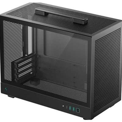 DeepCool CH160 PLUS Micro-ATX Mini Tower PC Case, Tempered Glass, High-Airflow Mesh Design, USB-C &amp; USB 3.0 Front I/O, Supports ATX PSU &amp; 305mm GPU, Black