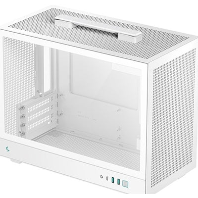 DeepCool CH160 PLUS Micro-ATX Mini Tower PC Case, Tempered Glass, Mesh Airflow Design, 240mm Radiator Support, USB-C &amp; USB 3.0 Front I/O, GPU up to 342mm, White