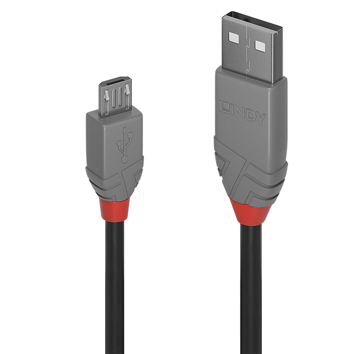 Lindy 36733 2m USB-A (M) 2.0 To USB Micro-B (M) 2.0 Anthra Line 480Mbps Cable, Black