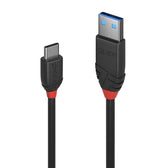 Lindy 36915 0.5m USB-A (M) 3.2 To USB-C (M) 3.2 Black Line 10Gbps Cable