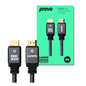 Prevo HDMI-2.1-2M HDMI Cable, Black & Grey