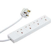 2m 4 Gang UK Mains Extension (ELEC4WAY2M), White