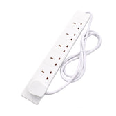 2m 6 Gang UK Mains Extension (ELEC6WAY2M), White