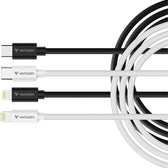 Verbatim Essentials Sync & Charge USB-C to Lightning Cables (2 pack) Black & White, 1m