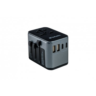 Verbatim UTA-03 Universal Travel Adapter with 1 x USB-C PD 30W &amp; QC 3.0 / 2 x USB-C / 2 x USB-A