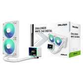 ASRock Challenger 240 Digital AIO Liquid CPU Cooler, White, 240mm