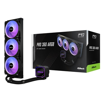 ASRock Pro 360 ARGB AIO Liquid CPU Cooler, 360mm Radiator, Triple 120mm PWM Fans, Addressable RGB, Intel LGA1700/1851 &amp; AMD AM5/AM4 Compatible