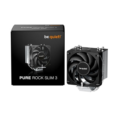be quiet! Pure Rock Slim 3 Fan CPU Cooler, Universal Socket, High Quality 100mm PWM Black Cooling Fan, 1700RPM, 3 Heat Pipes, 130W TDP, Intel 1851/ 1700 &amp; AMD AM4/ AM5 Compatible