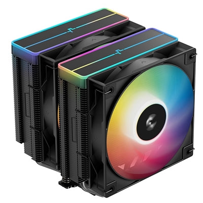 DeepCool AG620 BK ARGB V2 Dual-Tower CPU Air Cooler with 120mm ARGB Fans, Compatible with Intel LGA 1851/1700/1200/115x &amp; AMD AM5/AM4, High-Performance Quiet Cooling, Matte Black