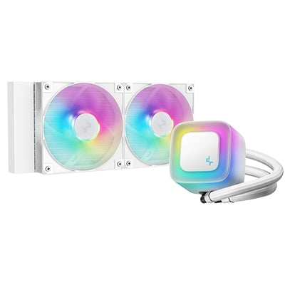 DeepCool LE240 V2 White 240mm Liquid CPU Cooler, Dual 120mm ARGB Fans, Anti-Leak Tech, Quiet Pump, High Performance for Intel &amp; AMD Sockets
