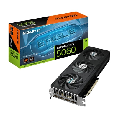 Gigabyte NVIDIA GeForce RTX 5060 EAGLE MAX OC 8GB GDDR7 Graphics Card, 3840 CUDA Cores, 2550 MHz Core Clock, Triple Fan, 3x DisplayPorts / 1x HDMI Port