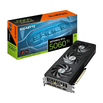 Gigabyte NVIDIA GeForce RTX 5060 Ti EAGLE MAX OC 16GB GDDR7 Graphics Card, 4608 CUDA Cores, 2617 MHz Core Clock, Triple Fan, 3x DisplayPorts / 1x HDMI Port