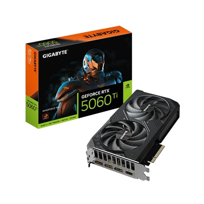 Gigabyte NVIDIA GeForce RTX 5060 Ti WINDFORCE 16GB GDDR7 Graphics Card, 4608 CUDA Cores, 2572 MHz Core Clock, Dual Fan, 3x DisplayPorts / 1x HDMI Port