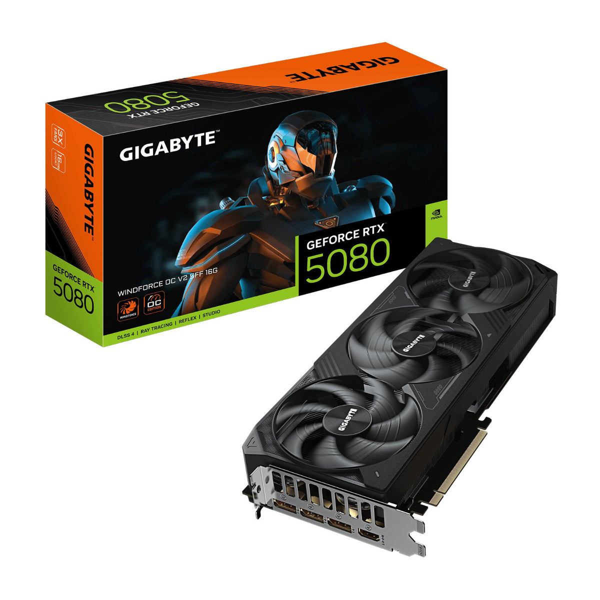 Gigabyte NVIDIA GeForce RTX 5080 WINDFORCE OC V2 SFF 16GB GDDR7 Graphics Card