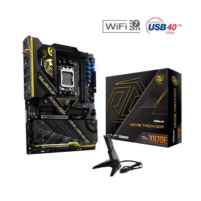 ASRock X870E TAICHI OCF AMD AM5 Socket Motherboard, ATX, 2x DDR5 Slots, 6x M.2 Sockets, Fitted I/O Shield, 5GbE LAN, Wi-Fi 7, 1x HDMI Port