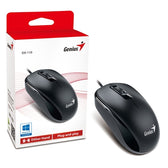 Genius DX-110 Wired USB Plug and Play Mouse, Black