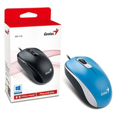 Genius DX-110 Wired USB Plug and Play Mouse, Blue