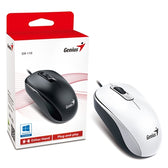 Genius DX-110 Wired USB Plug and Play Mouse, White