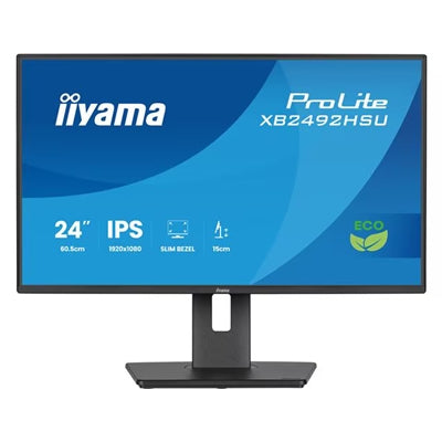 Iiyama ProLite 24-Inch 120Hz Full HD IPS Height Adjustable Monitor with Slim Bezel, HDMI, DisplayPort &amp; USB Hub