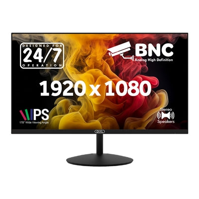 piXL 24-inch Full HD Energy Saving CCTV IPS Monitor for 24/7 use with BNC, HDMI &amp; VGA Connections and CVBS, AHD, TVI &amp; CVI Signal Support