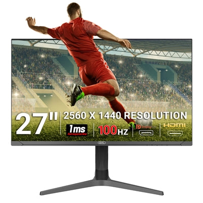 piXL CM27G7 27 Inch 100Hz QHD IPS Gaming Monitor with AMD FreeSync &amp; Nvidia G-Sync, 1ms Response Time, DisplayPort, HDMI, USB-A, VESA Mount, RGB Lighting, VESA Mount &amp; Height Adjust