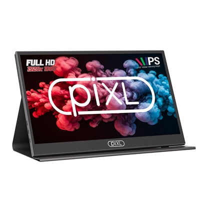 piXL PM156C 15.6 Inch 60Hz Full HD IPS Widescreen Portable Monitor with USB-C, Mini HDMI &amp; Speakers with Foldable Case &amp; Stand