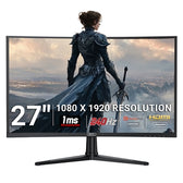 piXL PX27CC301B 27in 240Hz HDR 10+ Full HD Curved Gaming Monitor