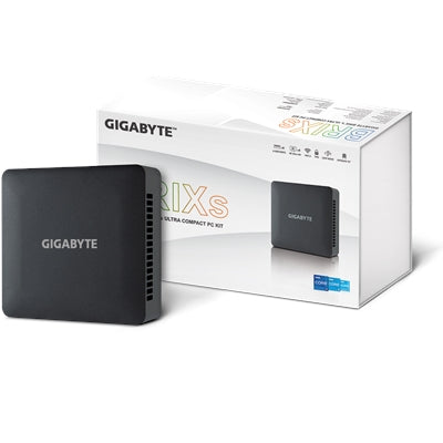 Gigabyte BRIX (GB-BRI7H-1355) Barebone Kit, Intel Core i7-1355U 5.0GHz 10 Core CPU, 2 x DDR4 SO-DIMM Slots, 1 x M.2 2280 Slot, 1x 2.5" SATA Slot, Wi-Fi 6 &amp; Bluetooth 5.2