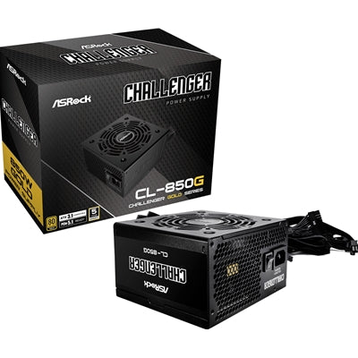 ASRock CL-850G 850W ATX Power Supply Unit, 80 PLUS GOLD Certified, 120mm Golf-Blade Fan, High Efficiency PSU