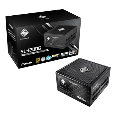 ASRock SL-1200G 1200W ATX Power Supply Unit, 80 PLUS GOLD Certified, 135mm Striped Axial FDB Fan, High Efficiency PSU