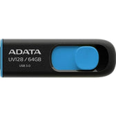 Adata UV128 64GB USB 3.2 Gen 1 Flash Drive, Black/Blue