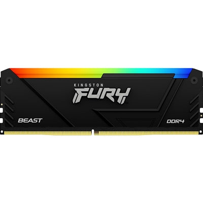 Kingston FURY Beast KF432C16BB2A/8 8GB (1x 8GB) DIMM System Memory, 3200MHz, DDR4, CL16, Black, RGB, Intel XMP