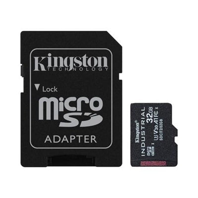 Kingston SDCIT/32GB Industrial Micro SD Flash Memory Card, 32GB, Class U3 V30 A1, UHS-I U1, Retail Packed