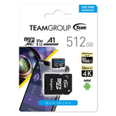Team Elite A1 512GB Micro SDXC UHS-1 Flash Card with Adapter