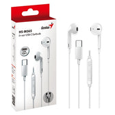 Genius HS-M365W USB-C In-Ear Wired Earbuds, White