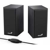 Genius SP-HF180 6W Wooden Desktop USB 2.0 Stereo Speakers, Black