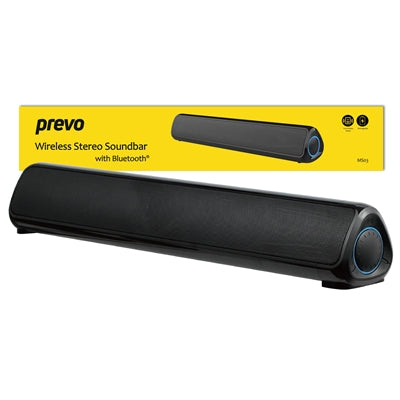 Prevo MS03 Wireless Bluetooth Speaker with Bluetooth, USB &amp; SD, Space-Saving Wireless Speaker for TV, Home Entertainment System, PC, Mobile Device &amp; Gaming Consoles