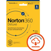Norton 360 Deluxe, Antivirus Software for 5 Devices, ESD